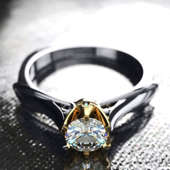 Square Ring Jewelry Copper Geometric Zircon Design Unisex