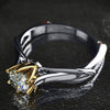 Square Ring Jewelry Copper Geometric Zircon Design Unisex