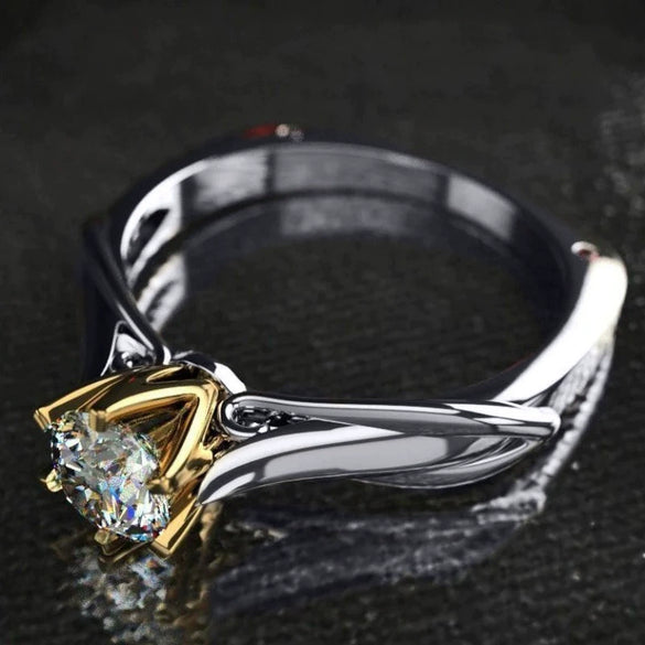 Square Ring Jewelry Copper Geometric Zircon Design Unisex