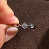 Square Ring Jewelry Copper Geometric Zircon Design Unisex