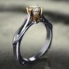 Square Ring Jewelry Copper Geometric Zircon Design Unisex