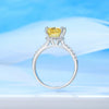 Square Ring S925 Sterling Silver Ice Flower Cut Diamond Minimalist Geometric Women's Jewelry