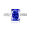Square Ring S925 Sterling Silver Ice Flower Cut Diamond Minimalist Geometric Women's Jewelry