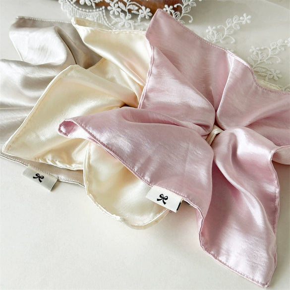 Square Satin Hair Rope Handmade For Women With High Elasticity
