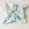 Square Scarf Scrunchie Hair Tie For Women Forest Style Pink Floral Handmade Fabric High Elasticity Sweet Style