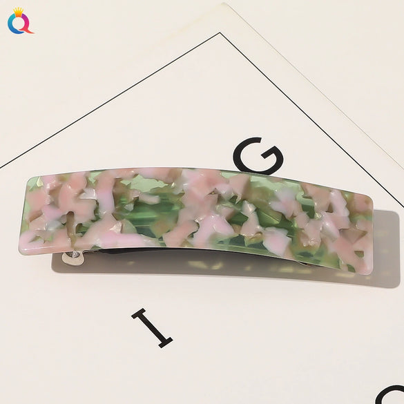 Square Shape Acetate Plate Handmade Spring Clip Hair Accessories Headdress For Women