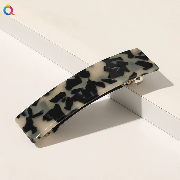 Square Shape Acetate Plate Handmade Spring Clip Hair Accessories Headdress For Women