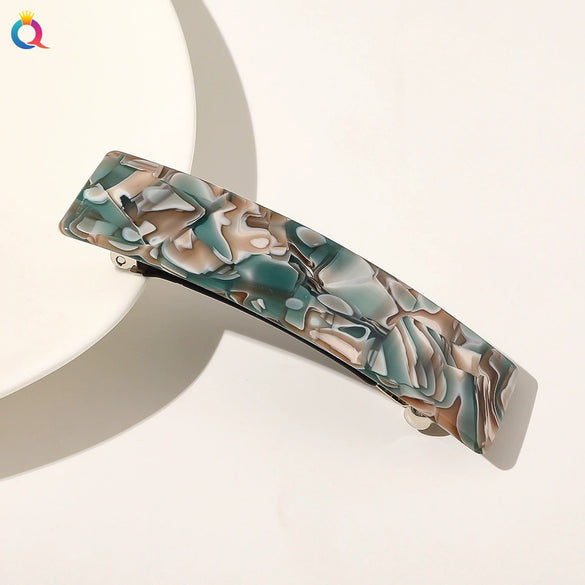 Square Shape Acetate Plate Handmade Spring Clip Hair Accessories Headdress For Women