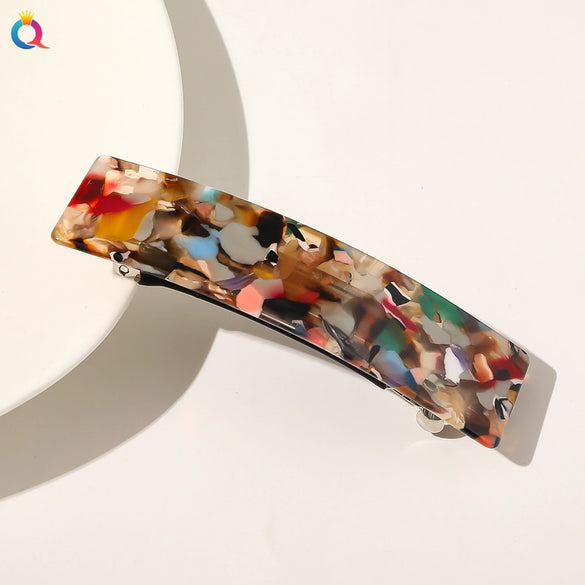 Square Shape Acetate Plate Handmade Spring Clip Hair Accessories Headdress For Women