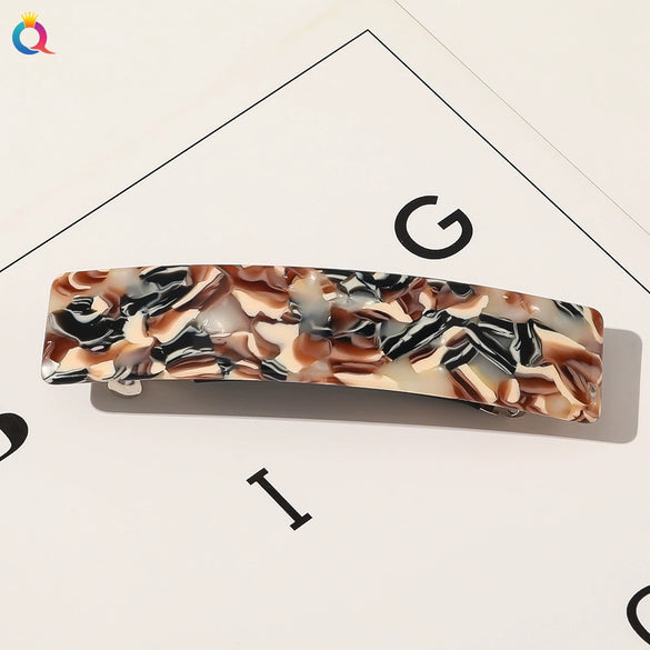 Square Shape Acetate Plate Handmade Spring Clip Hair Accessories Headdress For Women