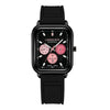 Square Silicone Casual Universal Wrist Watch With Alloy Case Stainless Steel Buckle And Mineral Reinforced Glass Mirror