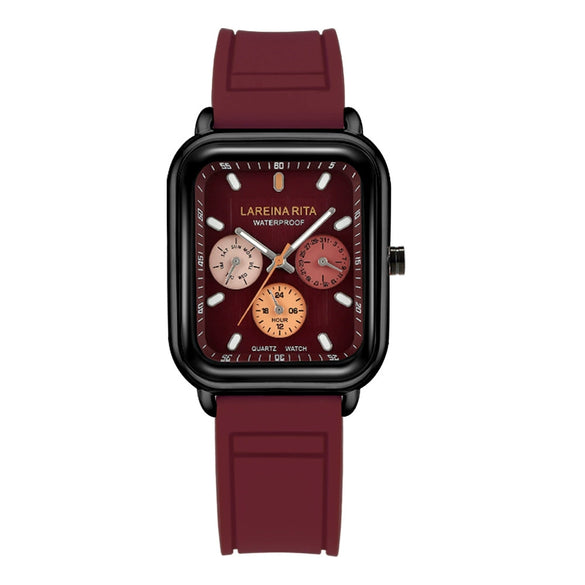 Square Silicone Casual Universal Wrist Watch With Alloy Case Stainless Steel Buckle And Mineral Reinforced Glass Mirror