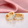 Square Simple Copper Earrings With Geometric Zircon Design For Women
