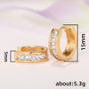 Square Simple Copper Earrings With Geometric Zircon Design For Women