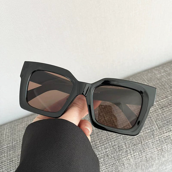 Square Simple Large Frame Women's And Men's Sunglasses With Pc Frame And Ac Lens In Geometric Style