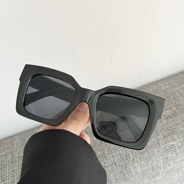 Square Simple Large Frame Women's And Men's Sunglasses With Pc Frame And Ac Lens In Geometric Style