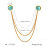 Square Stainless Steel Diamond Geometric Women's Shirt Collar Collar Flower Butterfly Brooch Chain