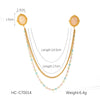 Square Stainless Steel Diamond Geometric Women's Shirt Collar Collar Flower Butterfly Brooch Chain