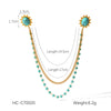 Square Stainless Steel Diamond Geometric Women's Shirt Collar Collar Flower Butterfly Brooch Chain