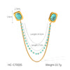 Square Stainless Steel Diamond Geometric Women's Shirt Collar Collar Flower Butterfly Brooch Chain