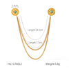 Square Stainless Steel Diamond Geometric Women's Shirt Collar Collar Flower Butterfly Brooch Chain