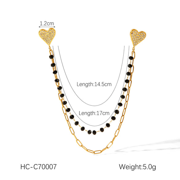 Square Stainless Steel Diamond Geometric Women's Shirt Collar Collar Flower Butterfly Brooch Chain