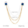 Square Stainless Steel Diamond Geometric Women's Shirt Collar Collar Flower Butterfly Brooch Chain