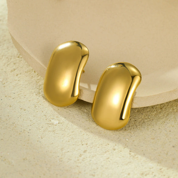 Square Stainless Steel 18K Gold Electroplated Women's Fashion Earrings