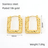 Square Ushape Titanium Steel 18K Gold Plated Ear Buckle For Women