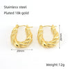 Square Ushape Titanium Steel 18K Gold Plated Ear Buckle For Women