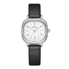 Square Women's Fashion Watch Alloy Case Pu Strap Mineral Strengthened Glass Mirror Rose Gold Clasp