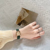 Square Women's Watch Alloy Case Ordinary Glass Mirror Thin Belt Small Dial Retro Leisure Style