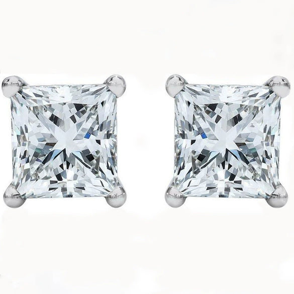 Square Zircon Inlay Copper Gold Plated Unisex Geometric Earrings Jewelry