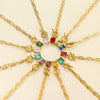 Square Zircon Moon Birthstone Stainless Steel Necklace With Snake Bone Chain And 18K Gold Plated Electroplating For Unisex