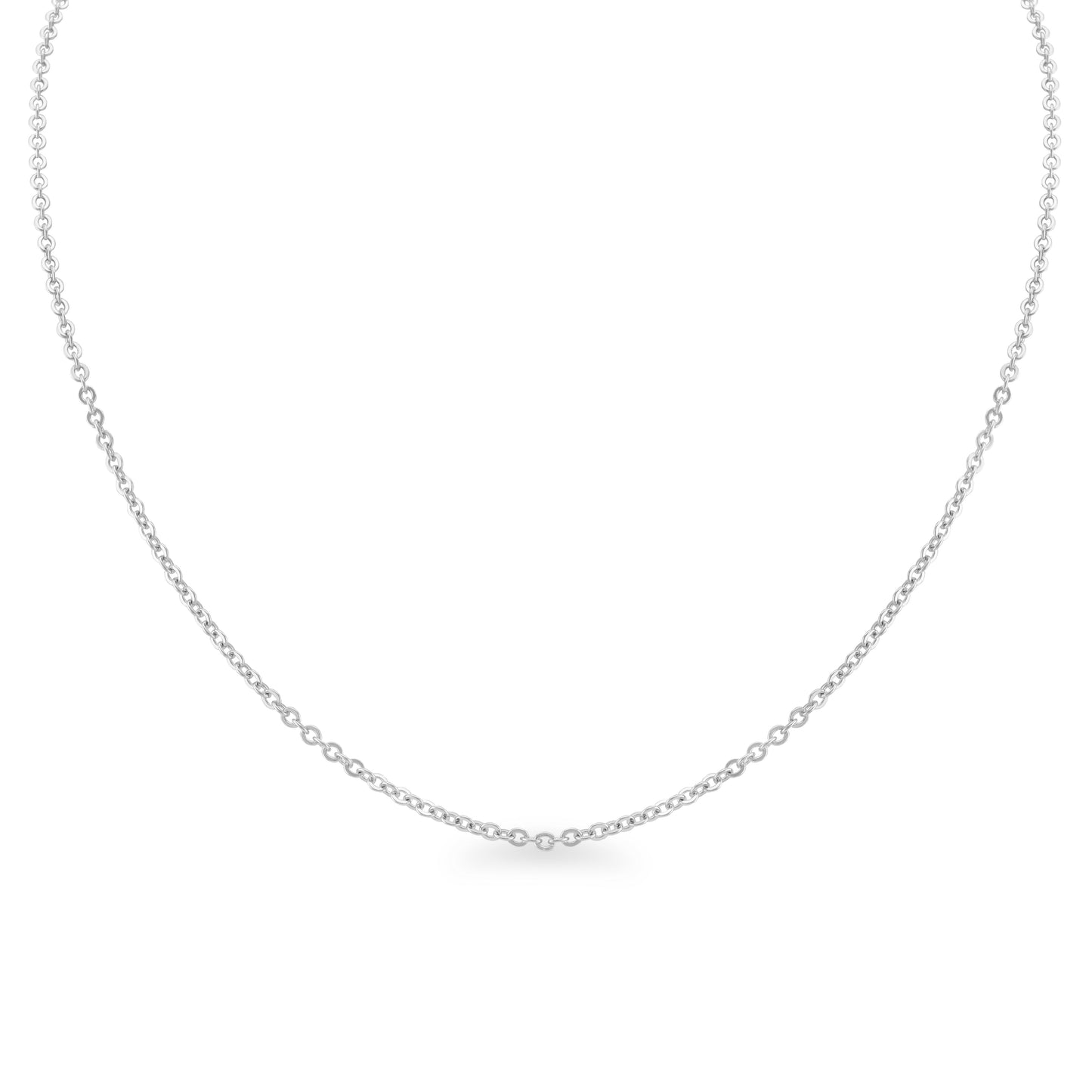 Sterling Silver Platinum Plated Loop Chain / SSC0004