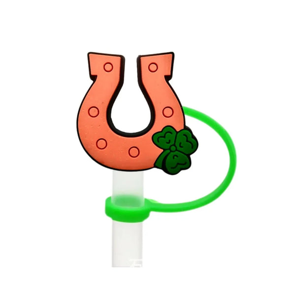 St. Patrick Cute Triangle Cartoon Silica Gel Straw Decorative Cap 10 PCS/Package