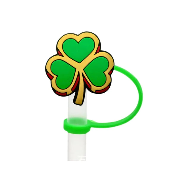 St. Patrick Cute Triangle Cartoon Silica Gel Straw Decorative Cap 10 PCS/Package