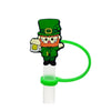 St. Patrick Cute Triangle Cartoon Silica Gel Straw Decorative Cap 10 PCS/Package
