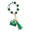 St Patrick's Day Ornaments Clover Pendant Wooden Bead Keychain