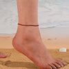 Stackable Beaded Natural Crystal Turquoise Stainless Steel Geometric Anklet