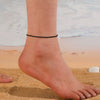 Stackable Beaded Natural Crystal Turquoise Stainless Steel Geometric Anklet