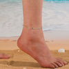 Stackable Beaded Natural Crystal Turquoise Stainless Steel Geometric Anklet