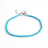 Stackable Beaded Natural Crystal Turquoise Stainless Steel Geometric Anklet