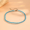 Stackable Beaded Natural Crystal Turquoise Stainless Steel Geometric Anklet