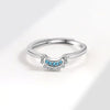 Stackable Celestial Couple Ring Geometric Copper Electroplated Female Ring Set
