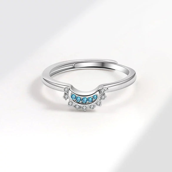 Stackable Celestial Couple Ring Geometric Copper Electroplated Female Ring Set
