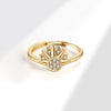 Stackable Celestial Couple Ring Geometric Copper Electroplated Female Ring Set
