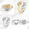 Stackable Celestial Couple Ring Geometric Copper Electroplated Female Ring Set