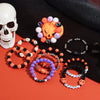 Stackable Halloween Acrylic Beaded Bracelet Set With Letter Pumpkin Ghost Skull Electroplated Unisex Simple Style
