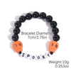 Stackable Halloween Acrylic Beaded Bracelet Set With Letter Pumpkin Ghost Skull Electroplated Unisex Simple Style